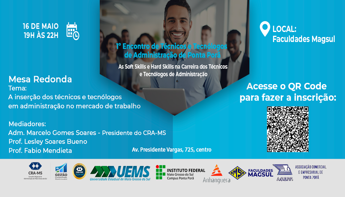 Leia mais sobre o artigo CRA-MS realiza o 1º Encontro de Técnicos e Tecnólogos de Administração em Ponta Porã